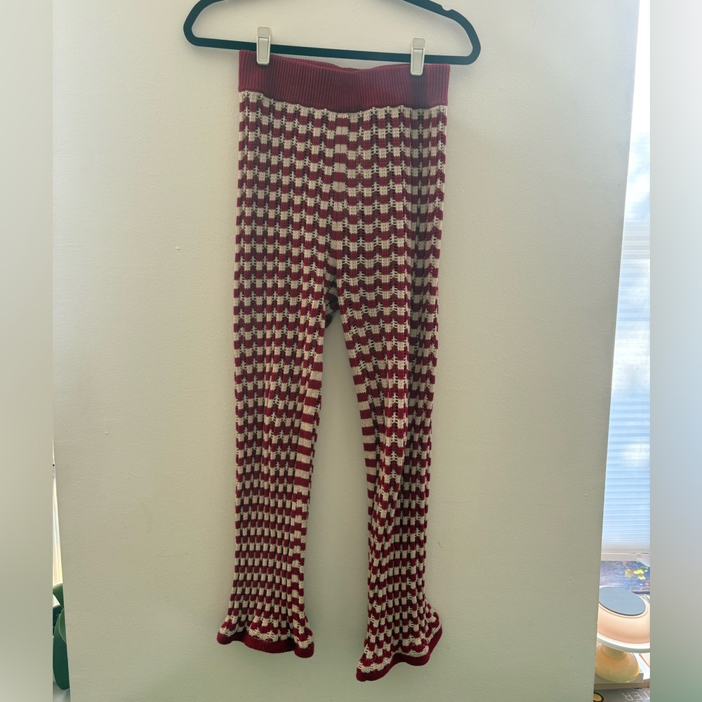 Damson Madder Crochet Pants Red & White US Sz6 ** See note on length** - Picture 4 of 6